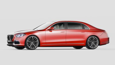 Stüdyo ortamında markasız, jenerik konsept bir arabanın 3 boyutlu çizimi