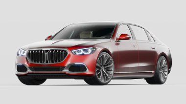 Stüdyo ortamında markasız, jenerik konsept bir arabanın 3 boyutlu çizimi