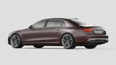 Stüdyo ortamında markasız, jenerik konsept bir arabanın 3 boyutlu çizimi