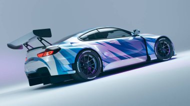 Markasız, jenerik konsept bir arabanın 3 boyutlu çizimi