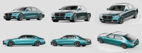 Rendering Brand Less Generic Concept Car Studio Environment — Stock Photo, Image