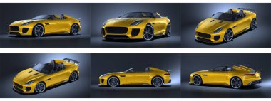 Markasız, jenerik konsept bir arabanın 3 boyutlu çizimi