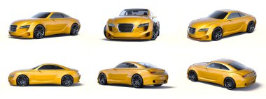 Yepyeni bir arabanın 3D görüntüsü