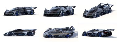 Markasız, jenerik konsept bir arabanın 3 boyutlu çizimi