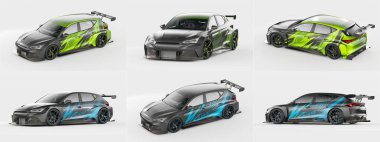 Markasız, jenerik konsept bir arabanın 3 boyutlu çizimi