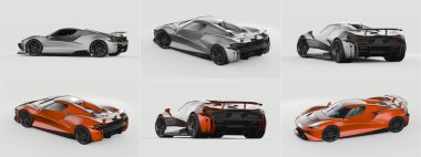 Markasız, jenerik konsept bir arabanın 3 boyutlu çizimi