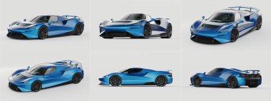 Markasız, jenerik konsept bir arabanın 3 boyutlu çizimi