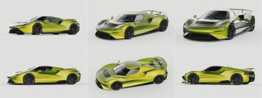 Markasız, jenerik konsept bir arabanın 3 boyutlu çizimi