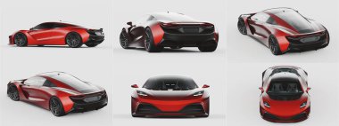 Markasız, jenerik konsept bir arabanın 3 boyutlu çizimi