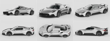 Markasız, jenerik konsept bir arabanın 3 boyutlu çizimi