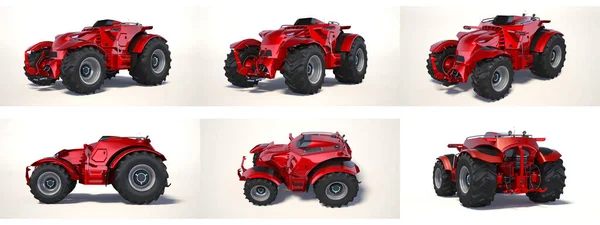 Representación Concepto Tractor Autónomo Sin Marca Genérico Entorno Estudio — Foto de Stock