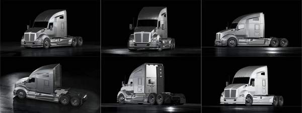 Rendering Brand Less Generic Concept Truck Electric Autonomous Truck — Stock Photo, Image