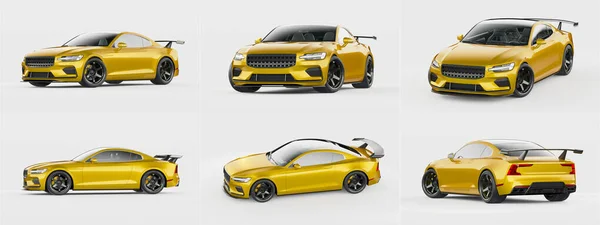 ブランドのない一般的な概念車の3Dレンダリング — ストック写真