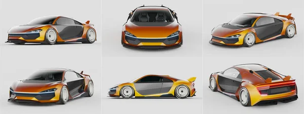 Rendering Brand Less Generic Concept Car — Stock Photo, Image