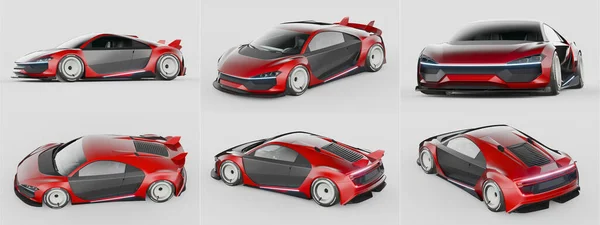 Rendering Brand Less Generic Concept Car — Stock Photo, Image
