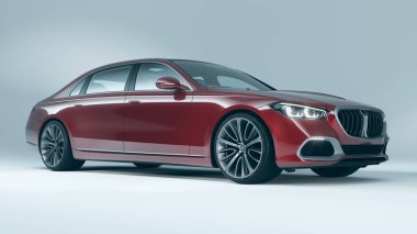 Markasız, jenerik konsept bir arabanın 3 boyutlu çizimi