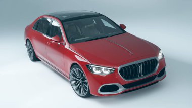 Markasız, jenerik konsept bir arabanın 3 boyutlu çizimi