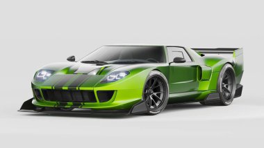 Markasız, jenerik konsept bir arabanın 3 boyutlu çizimi