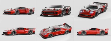 Markasız, jenerik konsept bir arabanın 3 boyutlu çizimi