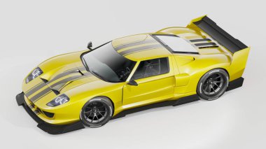 Markasız, jenerik konsept bir arabanın 3 boyutlu çizimi