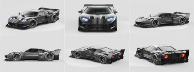 Markasız, jenerik konsept bir arabanın 3 boyutlu çizimi