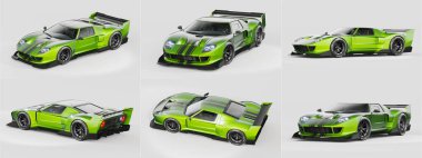 Markasız, jenerik konsept bir arabanın 3 boyutlu çizimi