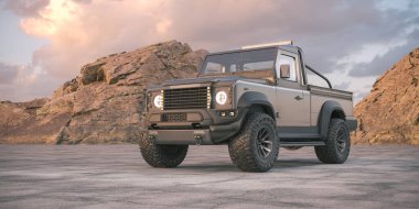 Markasız bir kamyonetin 3 boyutlu görüntülemesi