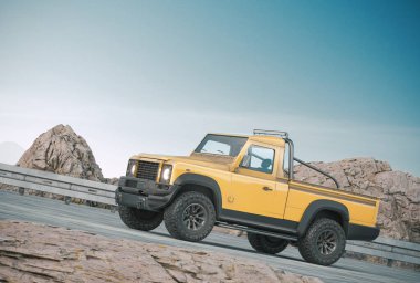 Markasız bir kamyonetin 3 boyutlu görüntülemesi