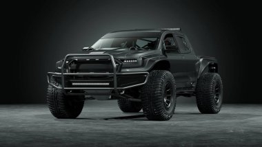 Markasız bir ralli kamyonetinin 3 boyutlu görüntüsü