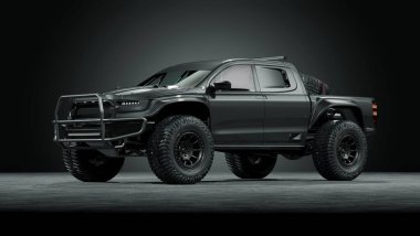 Markasız bir ralli kamyonetinin 3 boyutlu görüntüsü