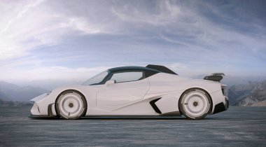 Markasız, jenerik konsept bir arabanın 3 boyutlu çizimi