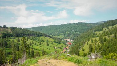 Dağ manzarası. Karpatların güzel manzarası 