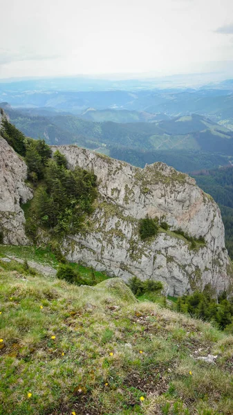 Paisaje Montaña Con Hierba Verde Montañas — Foto de Stock