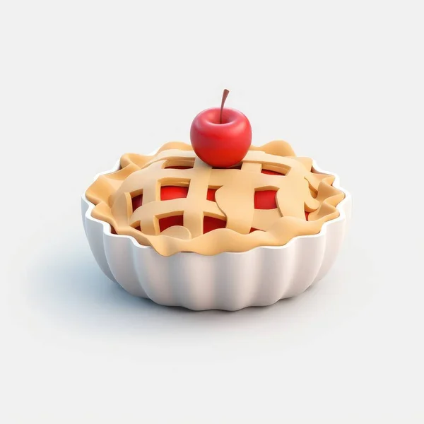realistic 3 d render of apple pie. vector