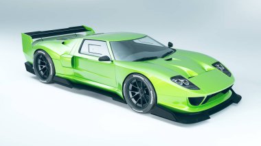 Markasız, jenerik konsept bir arabanın 3 boyutlu çizimi