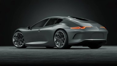 Markasız, jenerik konsept bir arabanın 3 boyutlu çizimi