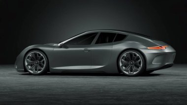 Markasız, jenerik konsept bir arabanın 3 boyutlu çizimi