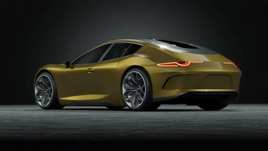 Markasız, jenerik konsept bir arabanın 3 boyutlu çizimi