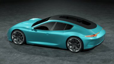 Markasız, jenerik konsept bir arabanın 3 boyutlu çizimi