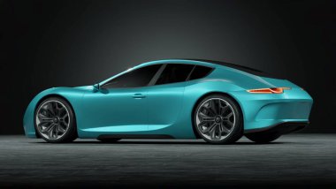 Markasız, jenerik konsept bir arabanın 3 boyutlu çizimi