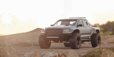 Markasız bir ralli kamyonetinin 3 boyutlu görüntüsü