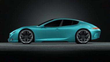 Markasız, jenerik konsept bir arabanın 3 boyutlu çizimi