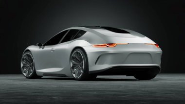 Markasız, jenerik konsept bir arabanın 3 boyutlu çizimi