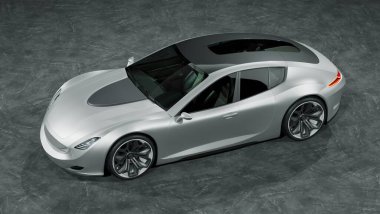 Markasız, jenerik konsept bir arabanın 3 boyutlu çizimi