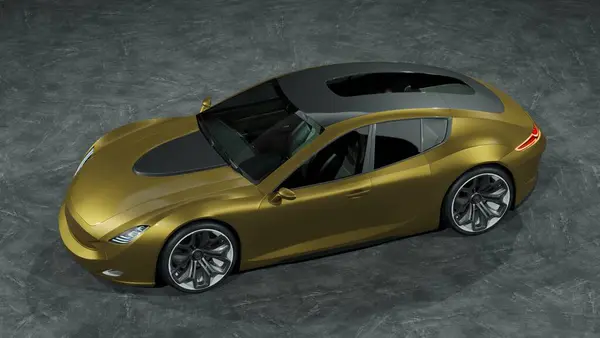 Markasız, jenerik konsept bir arabanın 3 boyutlu çizimi