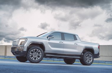 Markasız bir kamyonetin 3 boyutlu görüntülemesi