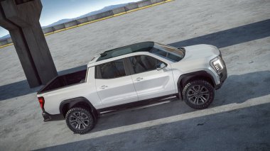 Markasız bir kamyonetin 3 boyutlu görüntülemesi