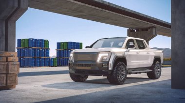 Markasız bir kamyonetin 3 boyutlu görüntülemesi