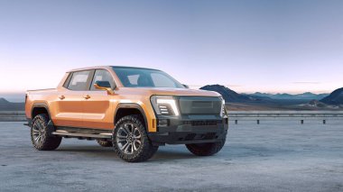 Markasız bir kamyonetin 3 boyutlu görüntülemesi