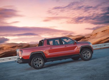 Markasız bir kamyonetin 3 boyutlu görüntülemesi